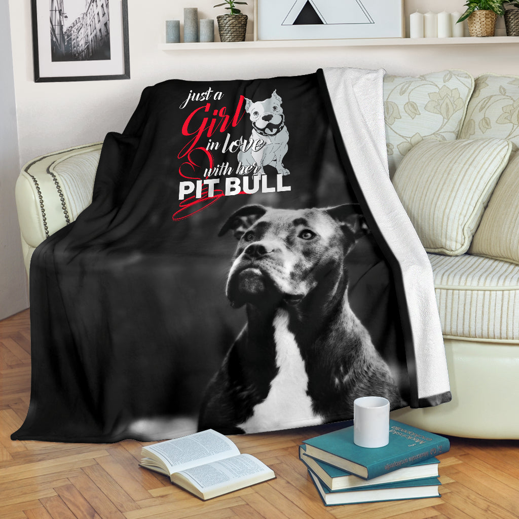 Just A Girl in Love With Her Pit Bull Premium Blanket