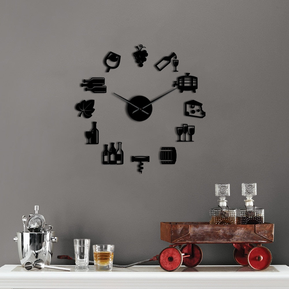 DIY Wine Giant Wall Clock