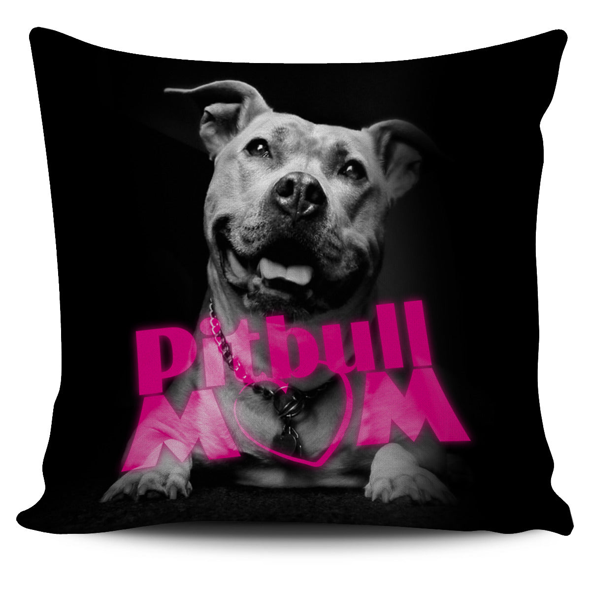 Pit Bull Mom Pillow Cover