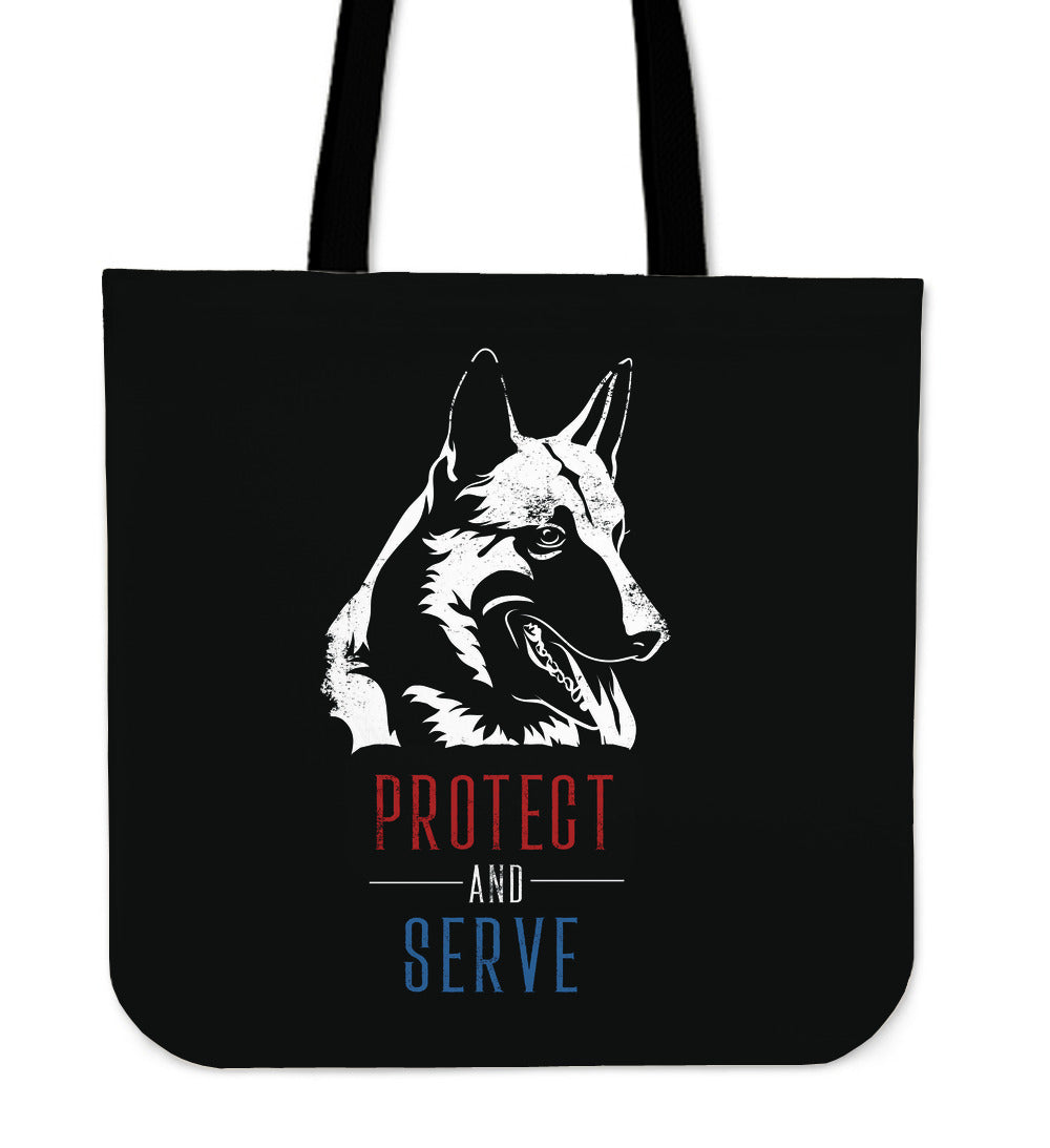 German Shepherd Protect and Serve - Tote Bag