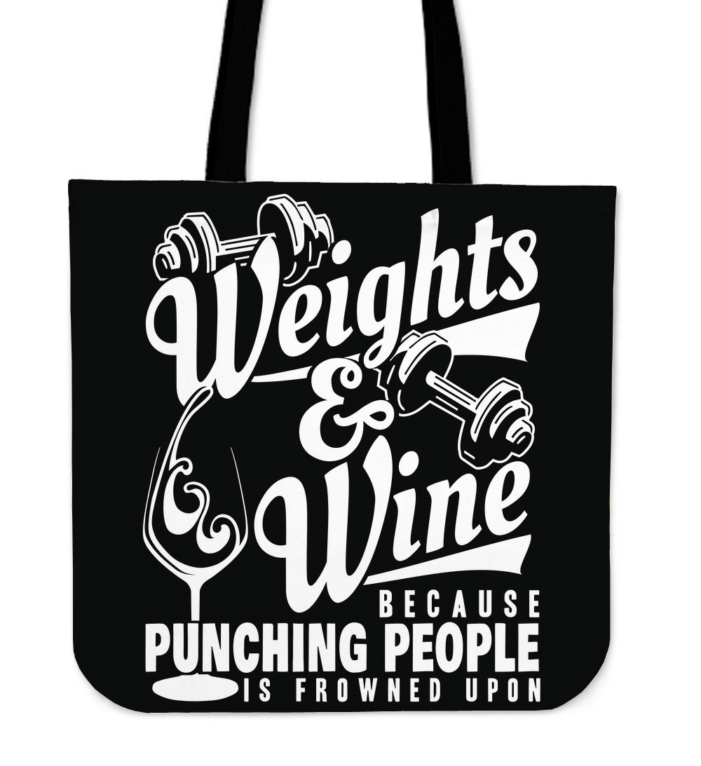 Weights And Wine - Tote Bag
