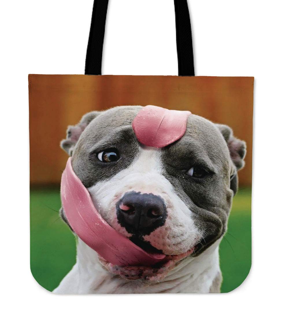 Long Tongue Pit Bull Tote Bag