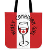 Winey Canadian Girl Tote Bag