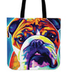 Painted Bulldog Tote Bag