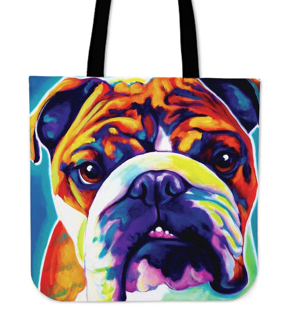 Painted Bulldog Tote Bag