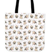 Pugs and Hearts Tote Bag
