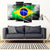 Brasil Soccer 4 Piece Framed Canvas