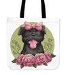 Pug and Roses Tote Bag