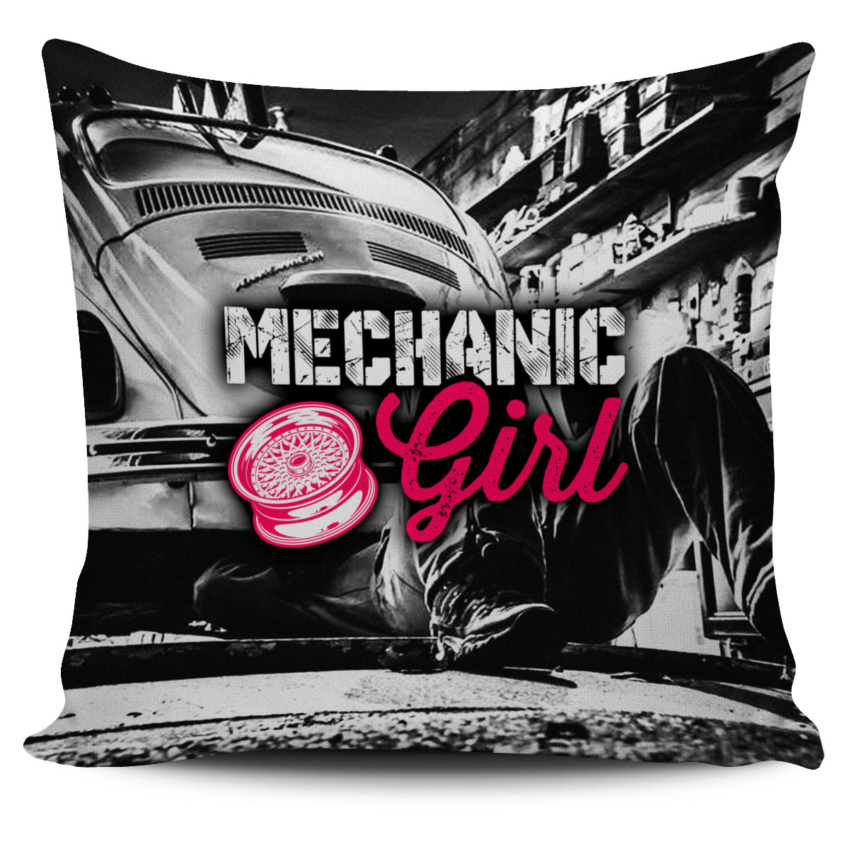 Mechanic Girl Pillow Cover