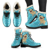 Dancing Pug Womens Faux Fur Leather Boots