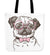 Pugs With Glasses Tote Bag