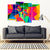Abstract Bulldog 4 Piece Framed Canvas