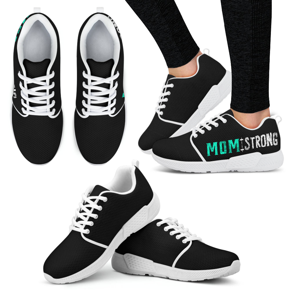 Mom Strong Black Athletic Sneakers