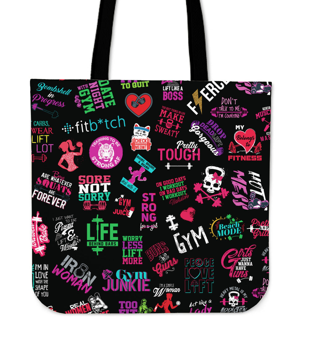 Women Gym Logos Tote Bag