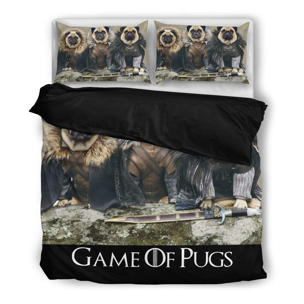 Game of Pugs Bed Sheet