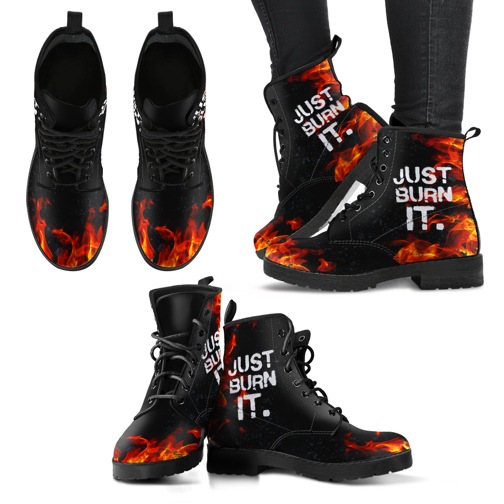 Just Burn It Women's Leather Boots