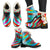 Rainbow Hair Womens Faux Fur Leather Boots