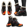 American Firefighter Womens Faux Fur Leather Boots