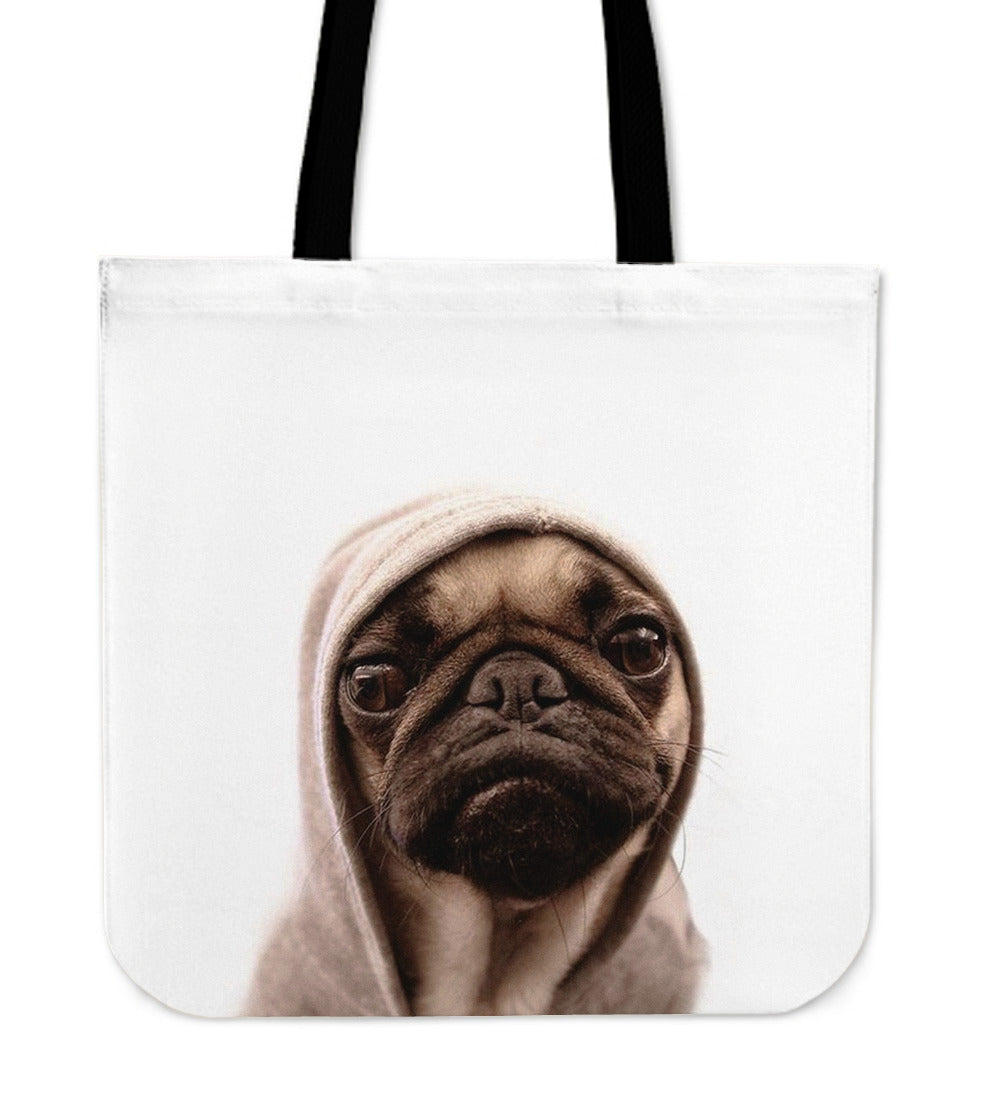 Pug In Hoodie Tote Bag