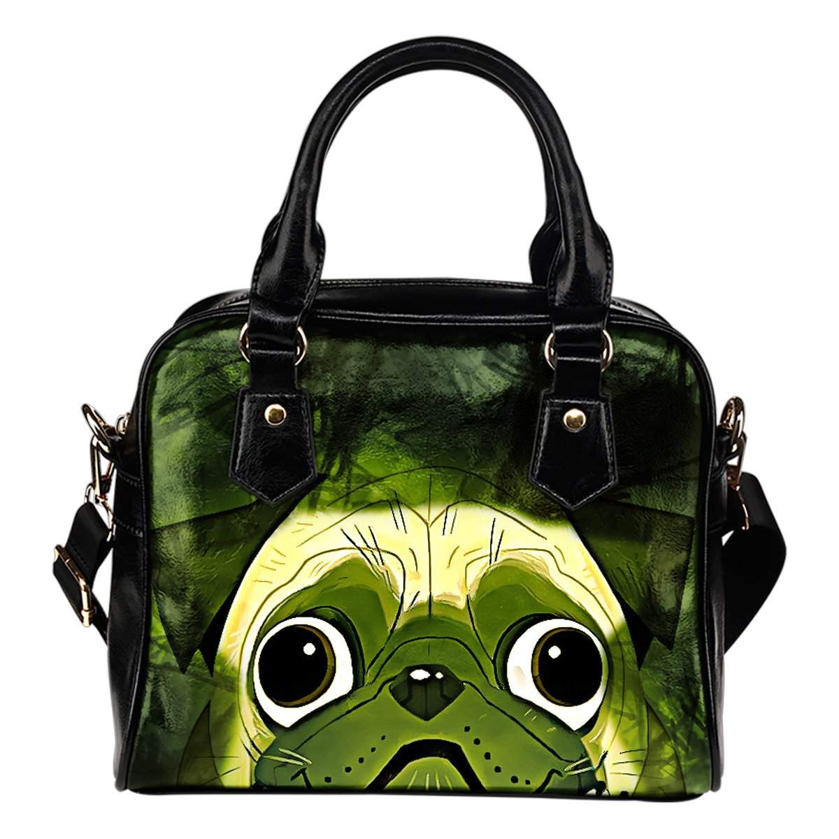 Pug Face Abstract Shoulder Bag