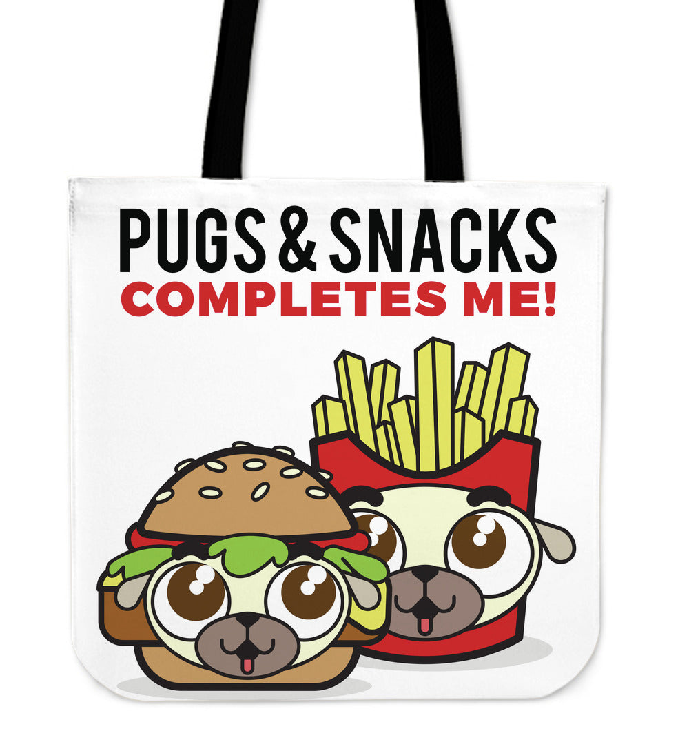 Pugs and Snacks Tote Bag