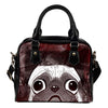 Pug Face Abstract Shoulder Bag
