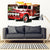 Vintage Fire Truck 4 Piece Framed Canvas