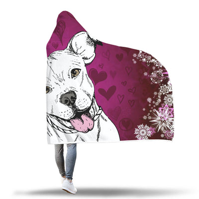 Cute Pitbull Hooded Blanket
