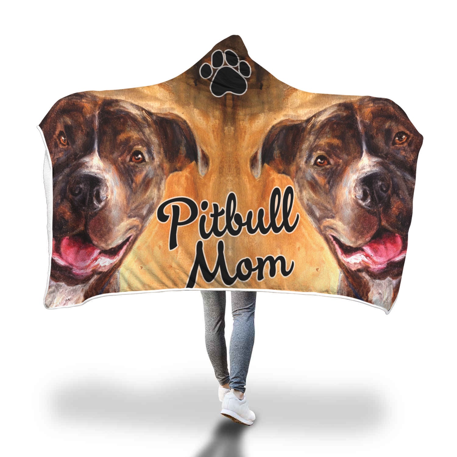 Pitbull Mom Hooded Blankets