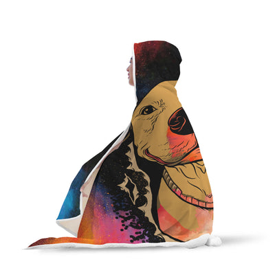 Pitbull Abstract Hooded Blanket