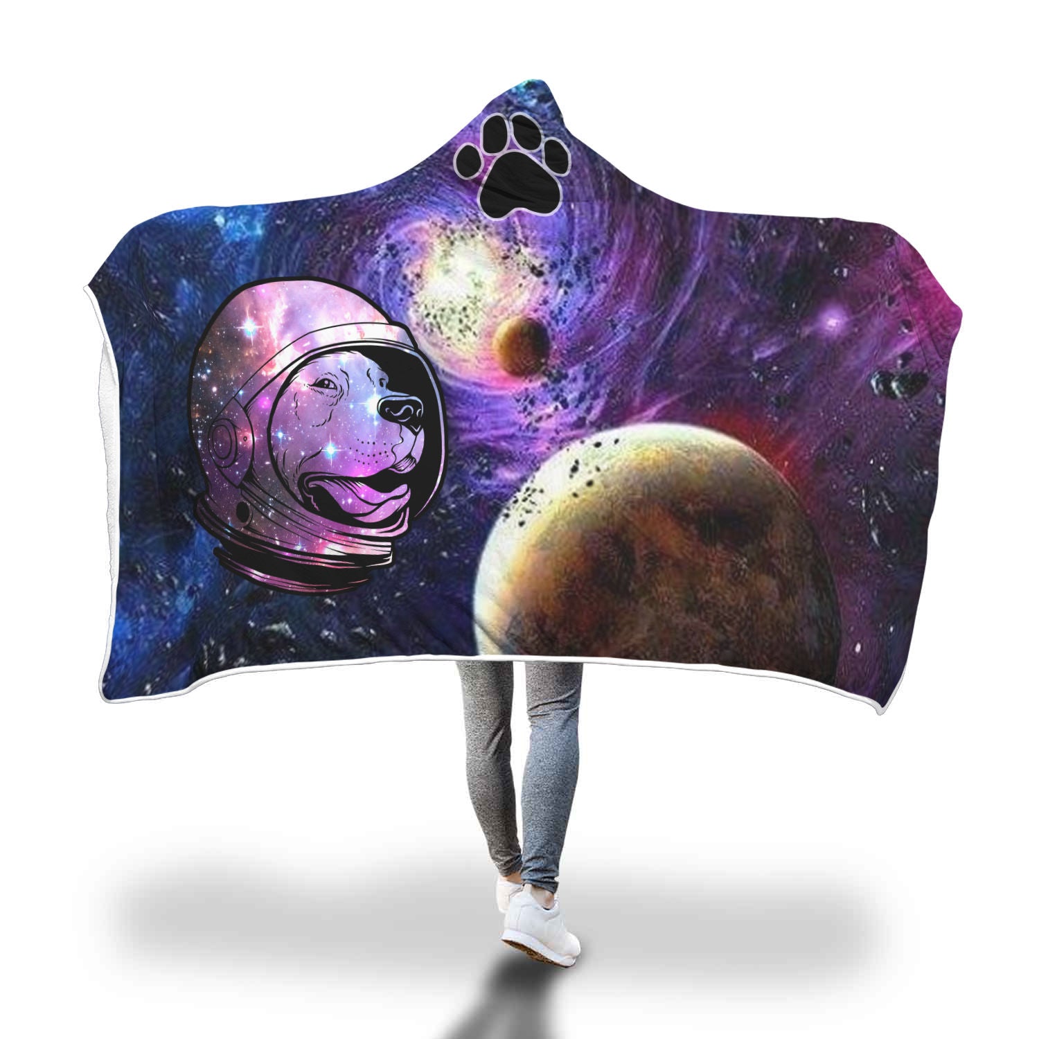 Pitbull Space Hooded Blanket
