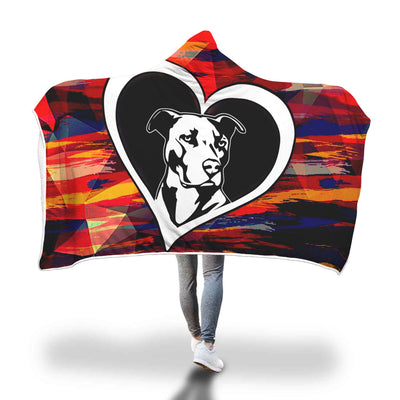 Pitbull heart Hooded Blanket