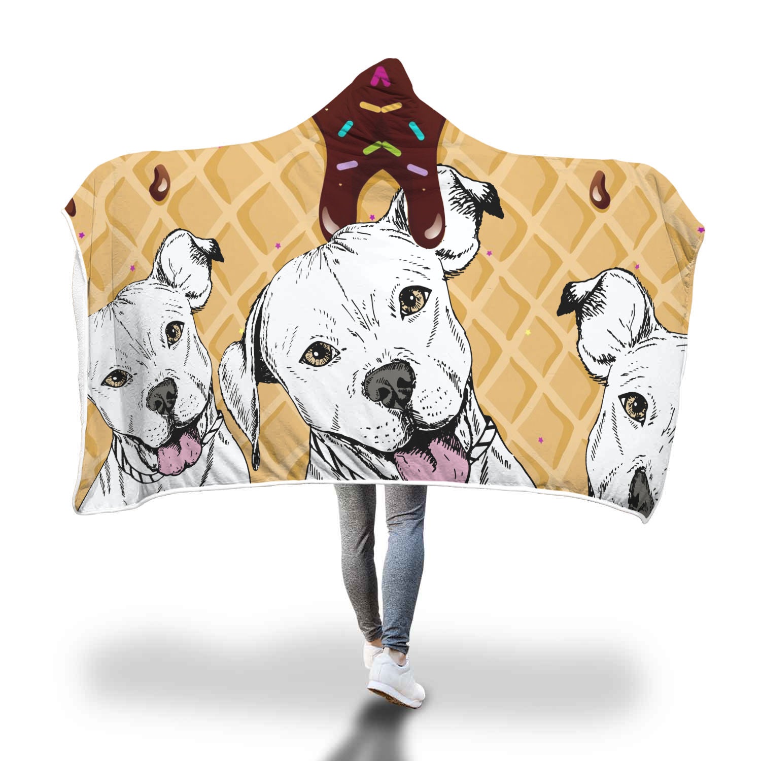 Cool Love Pitbull Hooded Blanket