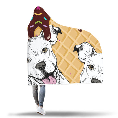 Cool Love Pitbull Hooded Blanket