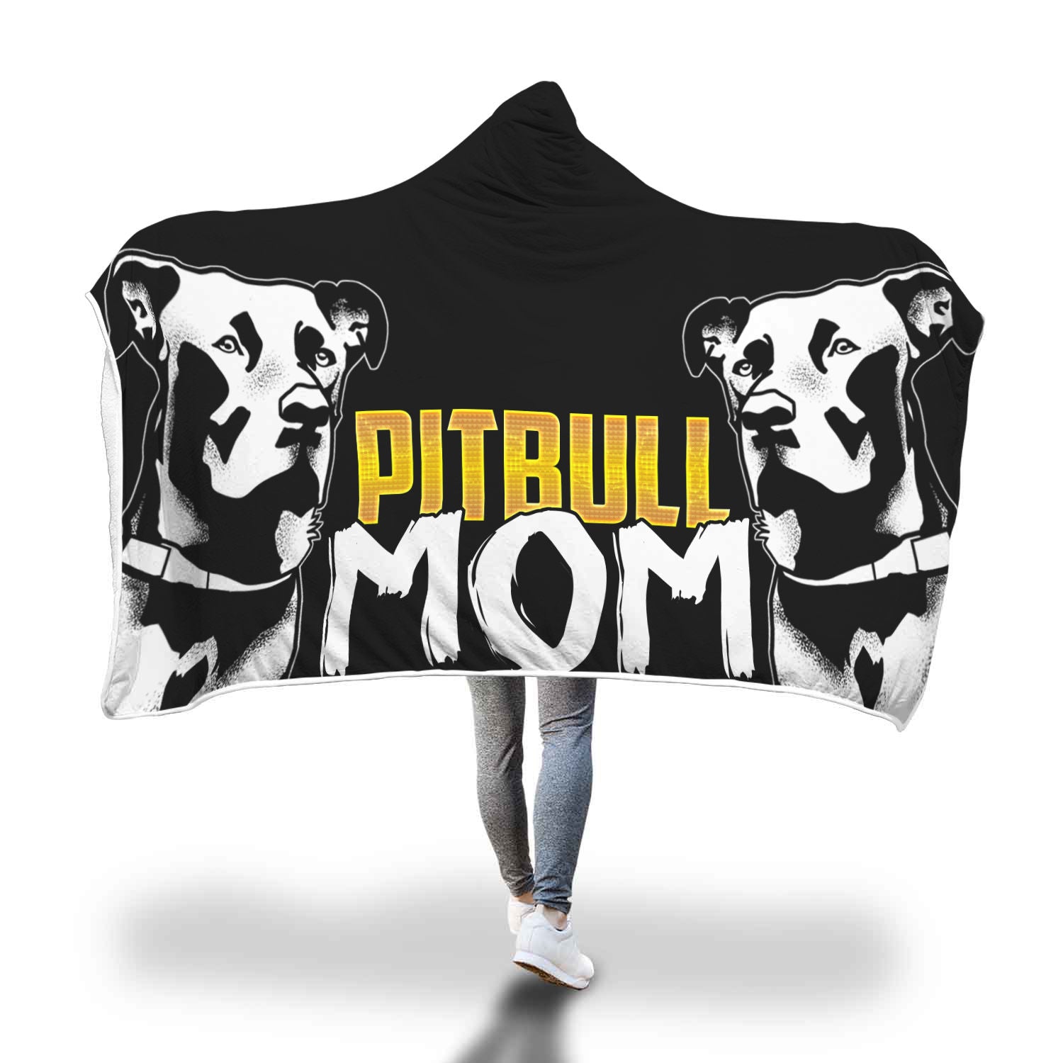 Pitbull Mom Hooded Blankets