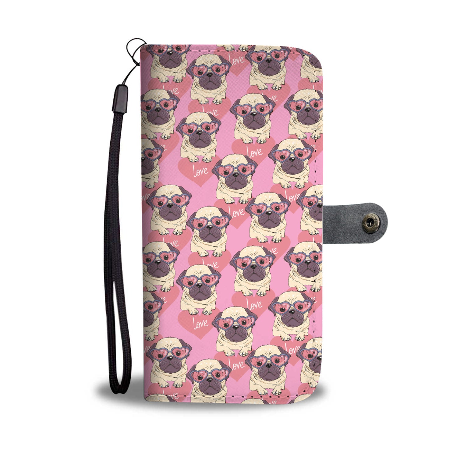 Love Pug Wallet Phone Case