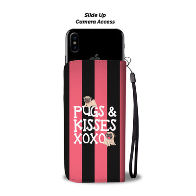 Pugs N Kisses Wallet Phone Case - pug bestseller