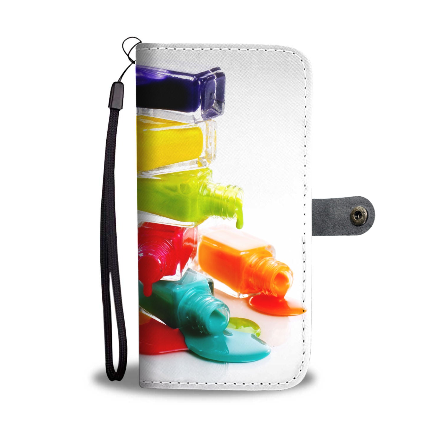 Colorful Nail Polish Wallet Phone Case