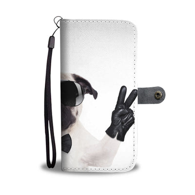 Peace Pugs and Wine Wallet Phone Case