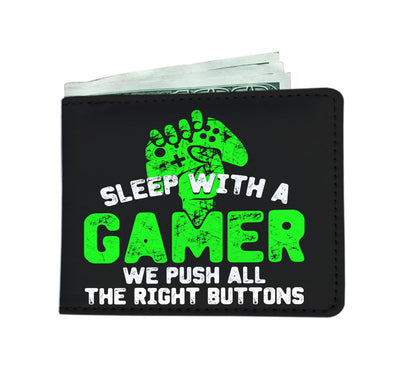 Sleep With A Gamer Mens Wallet