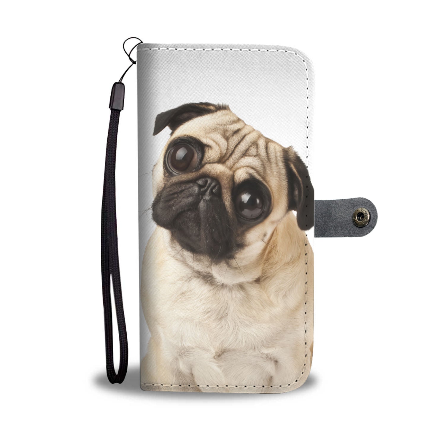 Big Eyed Pug Wallet Phone Case