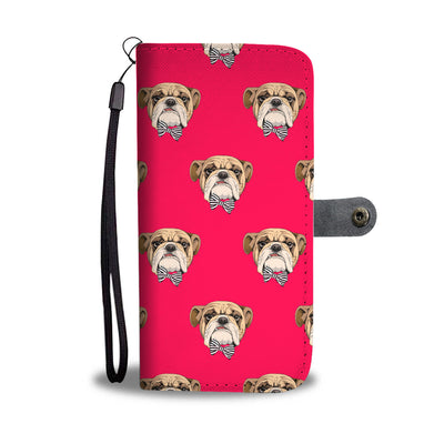Bulldog With Tie Wallet Phone Case