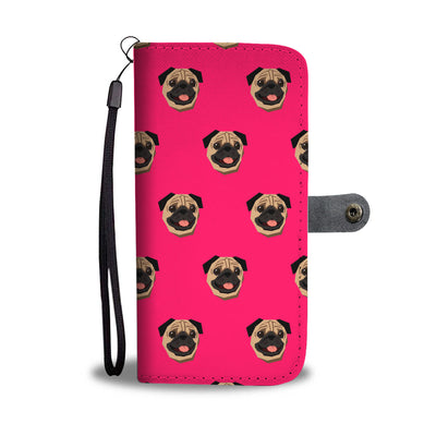 Tongue Out Pug Wallet Phone Case