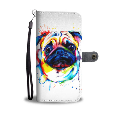 Painted Pug Wallet Phone Case
