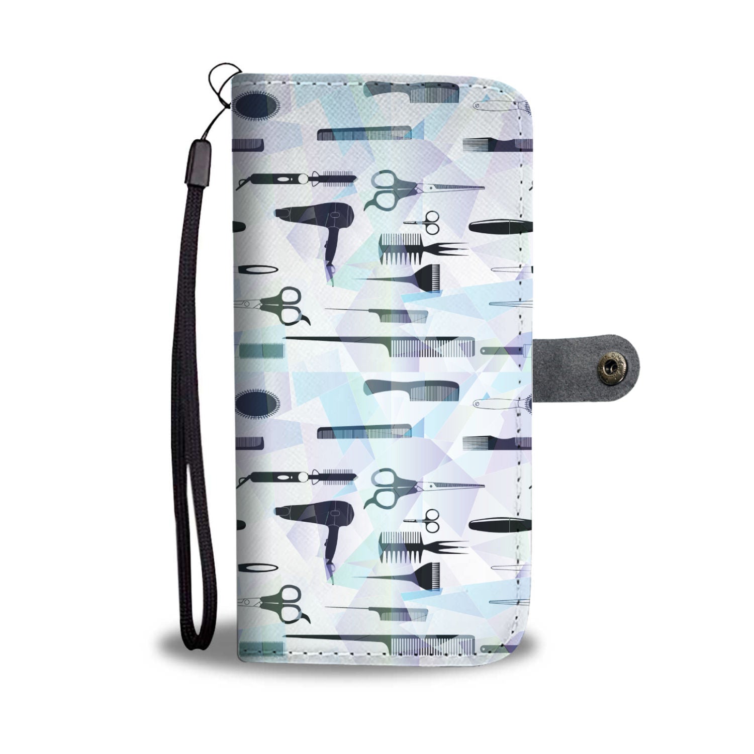Abstract Hair Tools Wallet Phone Case