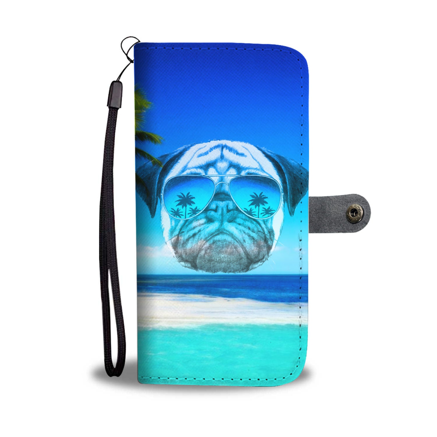 Paradise Pug Wallet Phone Case