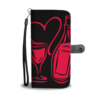 Hearts and Wine Wallet Phone Case