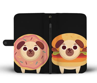 Burger and Donut Pug Wallet Phone Case