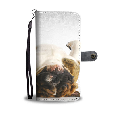 Sleepy Bulldog Wallet Phone Case