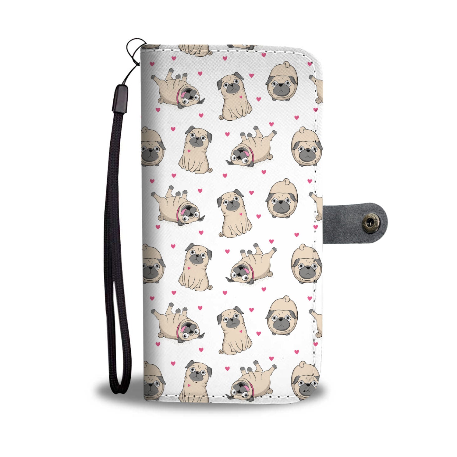 Pugs and Hearts Wallet Phone Case